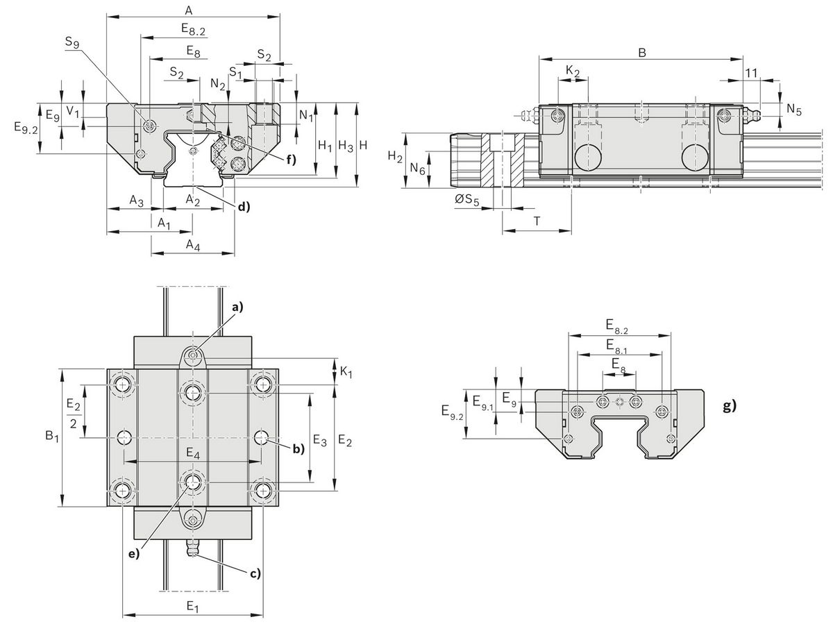 Роликовая каретка устойчивая к коррозии с покрытием Resist CR Bosch Rexroth RWD-035-FNS-C2-H-2 [R18513237X]