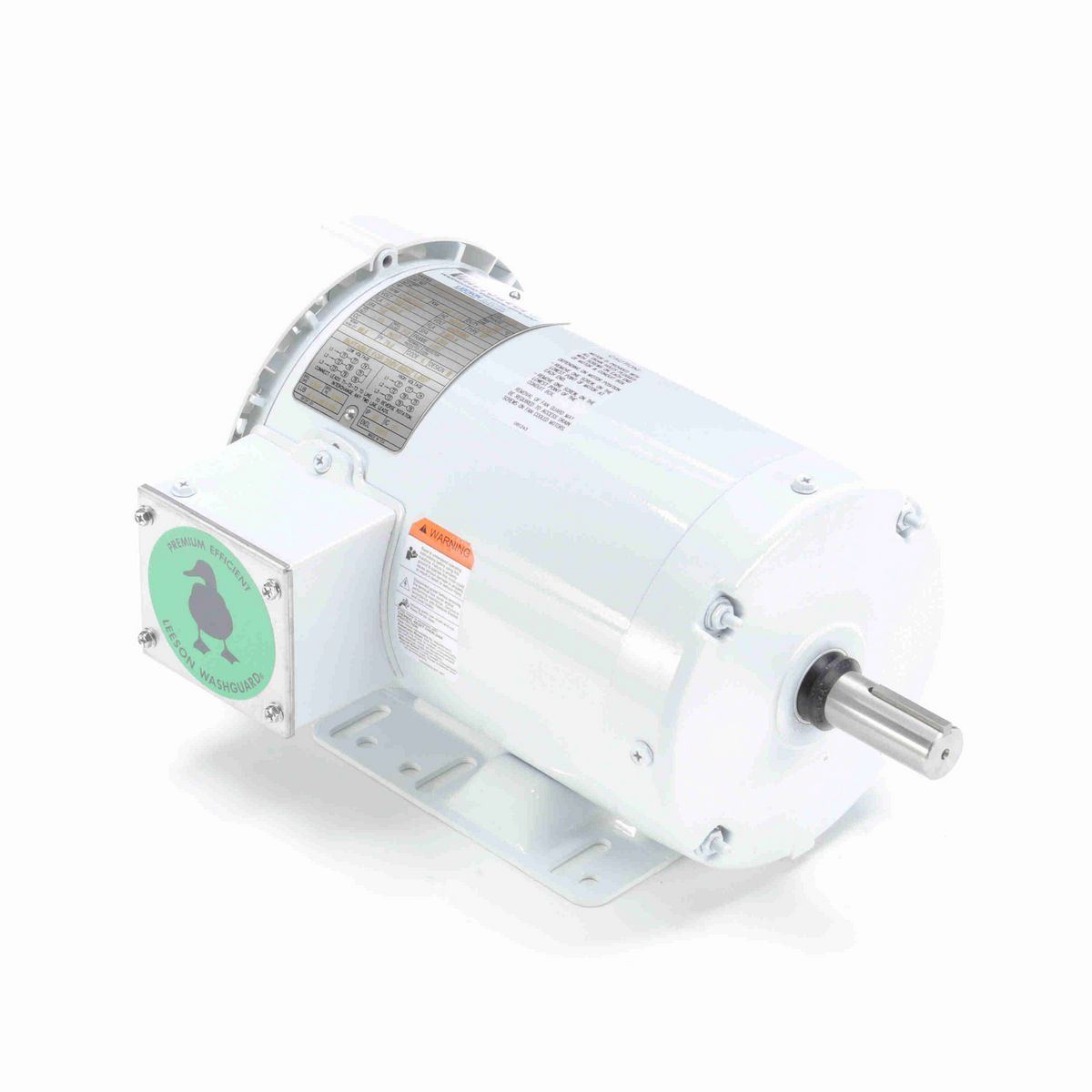 LEESON White Duck™ General Purpose Motor, 2 & 1.50 HP, 3 Ph, 60 & 50 Hz, 230/460 & 190/380 V, 1800 & 1500 RPM, 145T Frame, TEFC - 121866.00