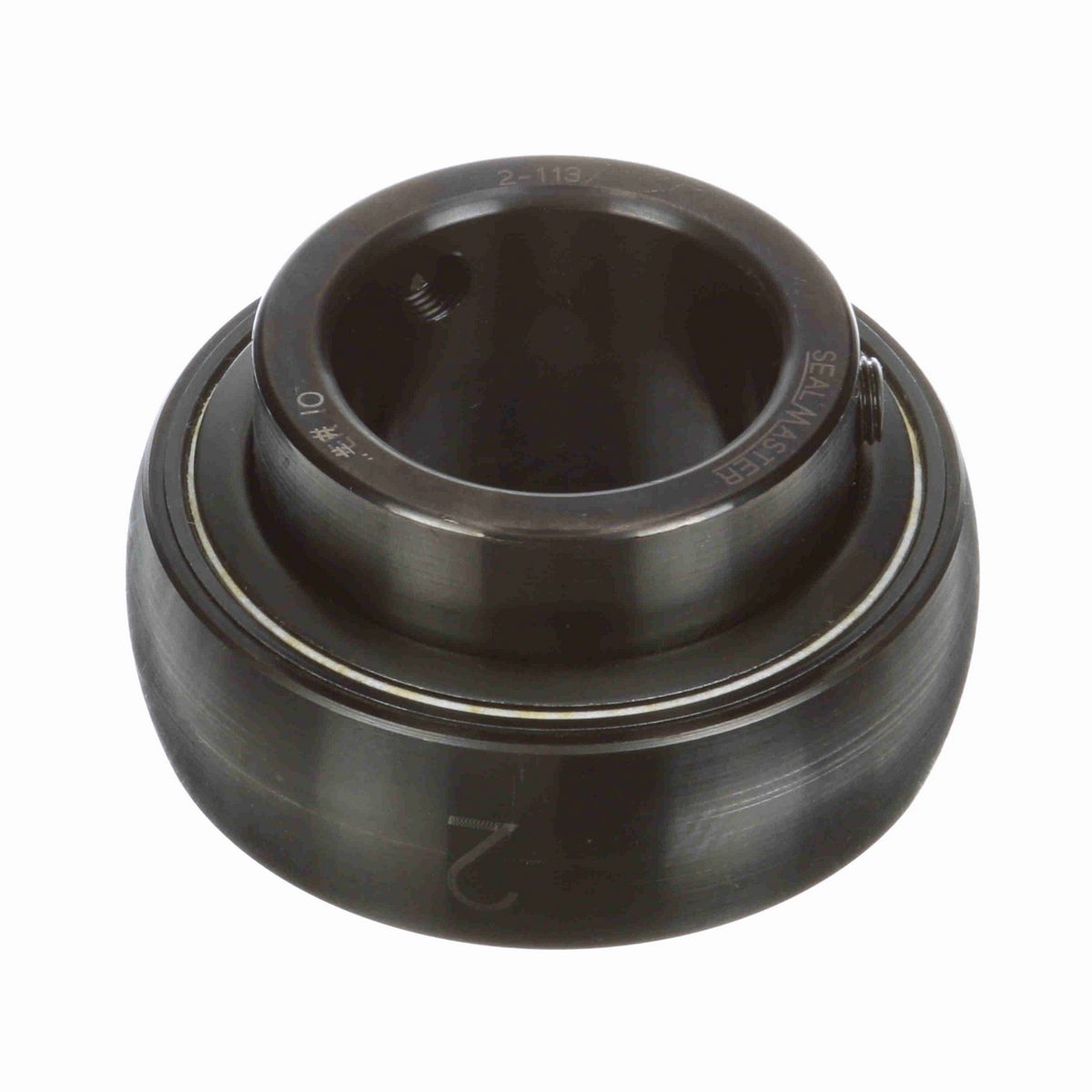 Sealmaster Mounted Insert Only Ball Bearing - 52100 Bearing Steel, Black Oxided - Setscrew Lock - 2-113
