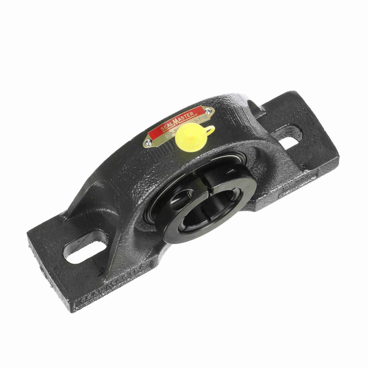 Sealmaster Mounted Cast Iron Two Bolt Pillow Block Ball Bearing - 52100 Bearing Steel, Black Oxided - Concentric Lock - MP-23T