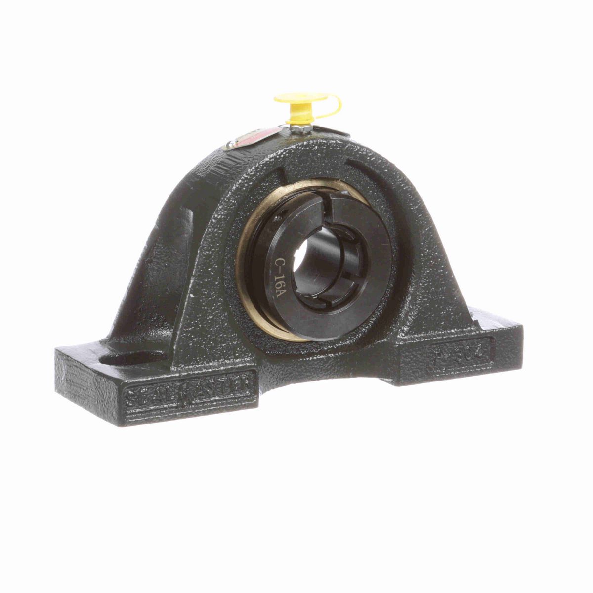 Sealmaster Mounted Cast Iron Two Bolt Pillow Block Ball Bearing - 52100 Bearing Steel, Black Oxided - Concentric Lock - EMP-16T