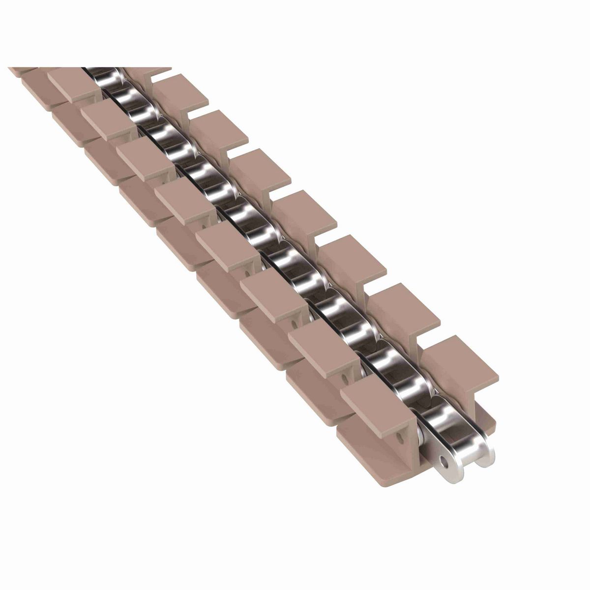 Rexnord 1873TAB Side-flexing Solid Top, Material: Tan Low Friction, Width: 2.25in, Pitch: 1.5in - LF1873SSK225