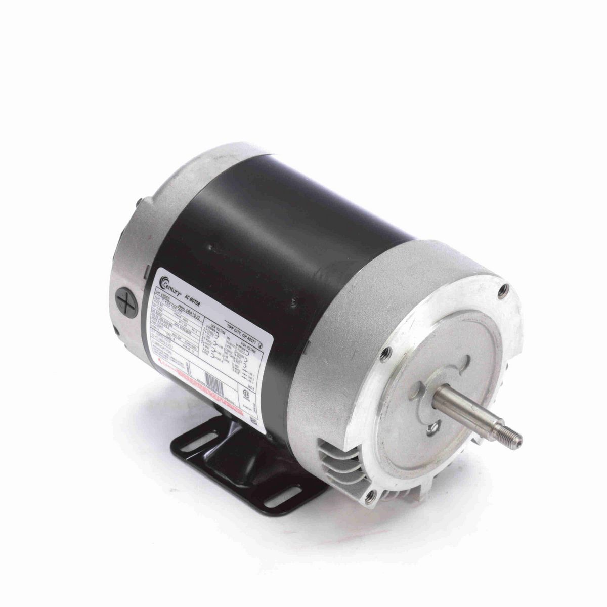 Century General Purpose Motor, 3.0 HP, 3 Ph, 60 Hz, 200-230/460 V, 3600 RPM, L56J Frame, DP - H743