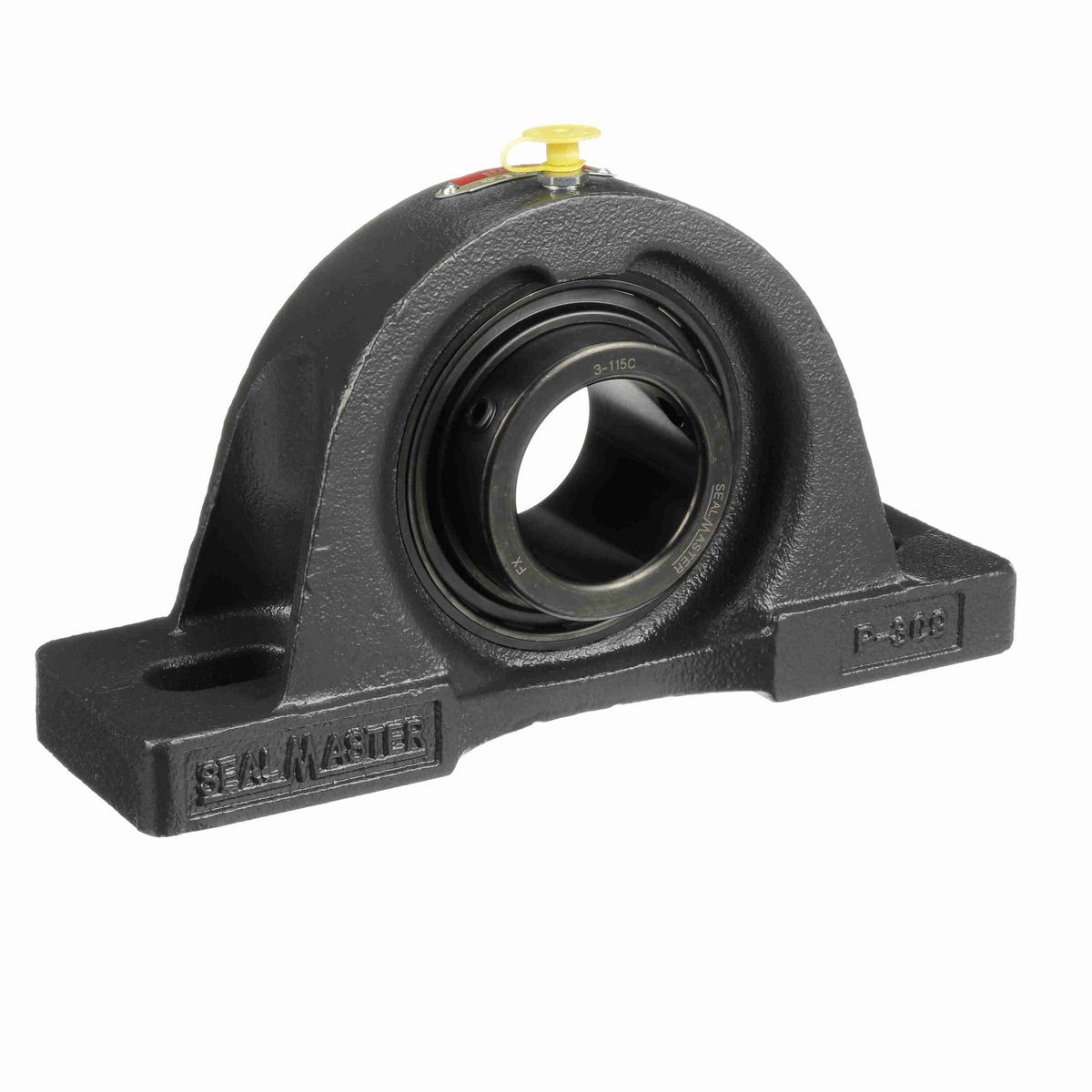 Sealmaster Mounted Cast Iron Two Bolt Pillow Block Ball Bearing - 52100 Bearing Steel, Black Oxided - Setscrew Lock - MP-31C