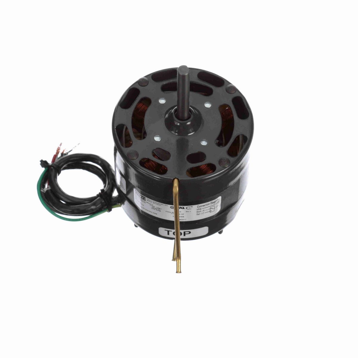 FASCO Fan and Blower Motor, 1/10-1/15 HP, 1 Ph, 60 Hz, 230 V, 1500 RPM, 2 Speed, 4.4" Diameter, OAO - D674