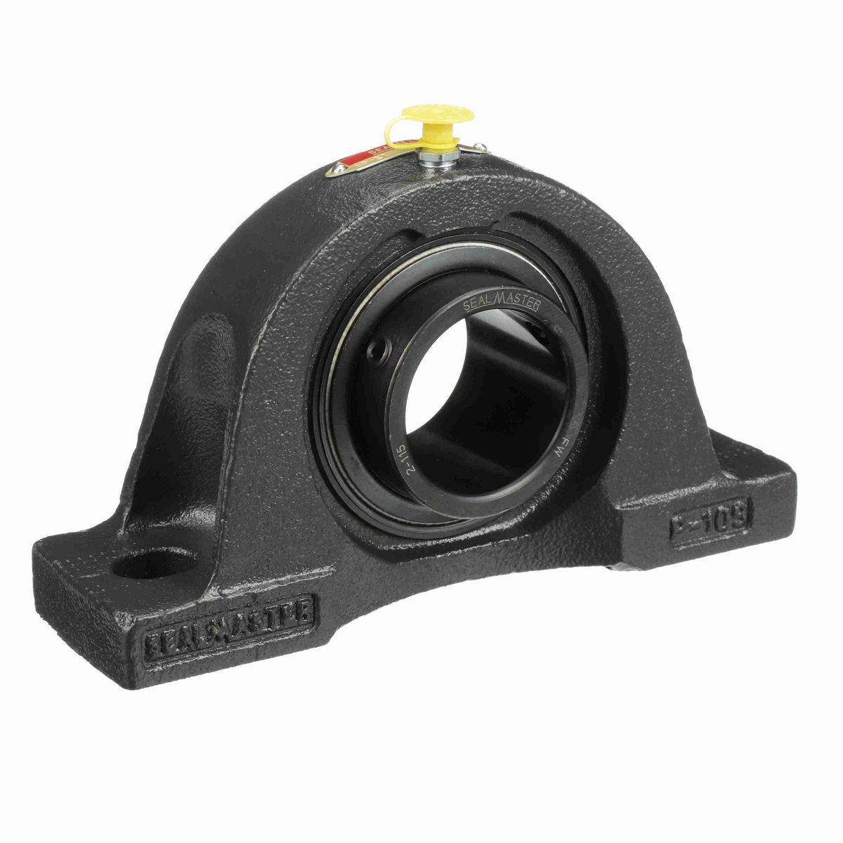 Sealmaster Mounted Cast Iron Two Bolt Pillow Block Ball Bearing - 52100 Bearing Steel, Black Oxided - Setscrew Lock - NP-31