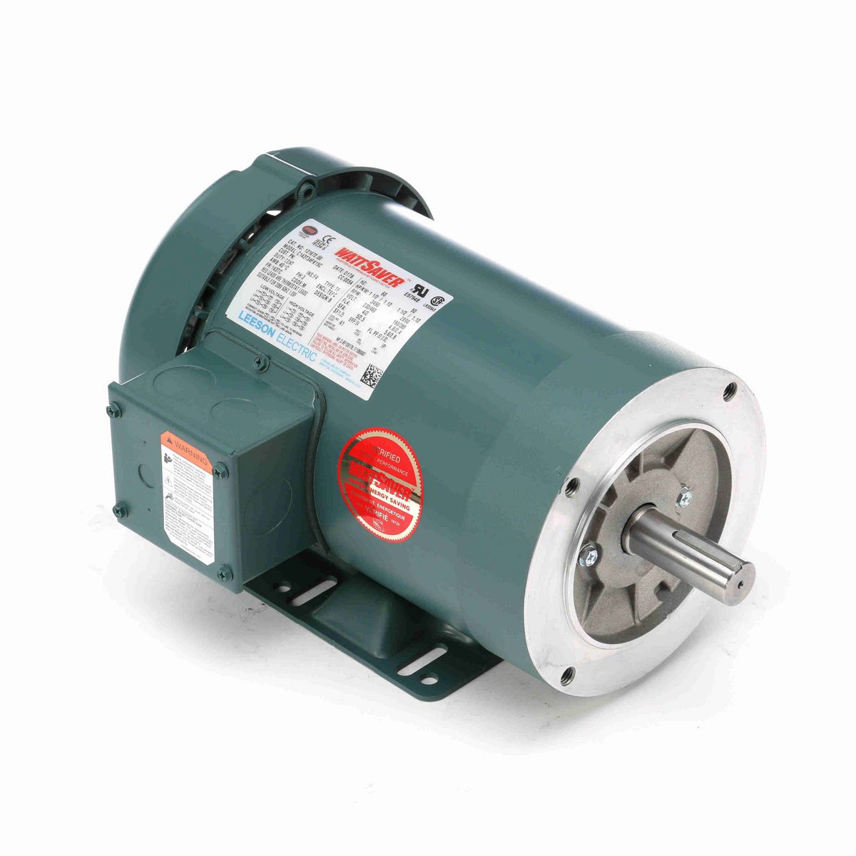 LEESON General Purpose Motor, 1.50 & 1.50 HP, 3 Ph, 60 & 50 Hz, 230/460 & 190/380 V, 3600 & 3000 RPM, 143TC Frame, TEFC - 121672.00