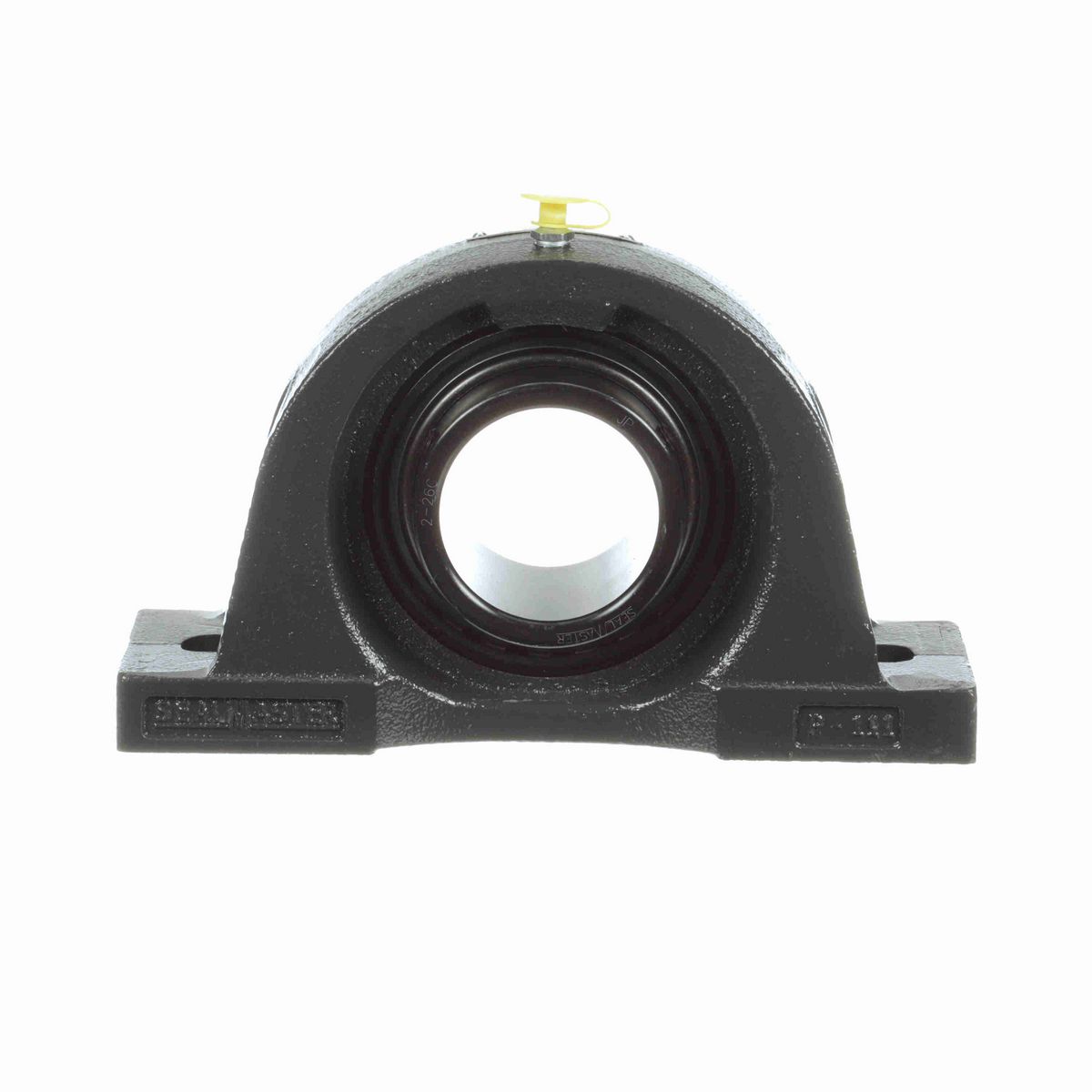 Sealmaster Mounted Cast Iron Two Bolt Pillow Block Ball Bearing - 52100 Bearing Steel, Black Oxided - Setscrew Lock - NP-38C