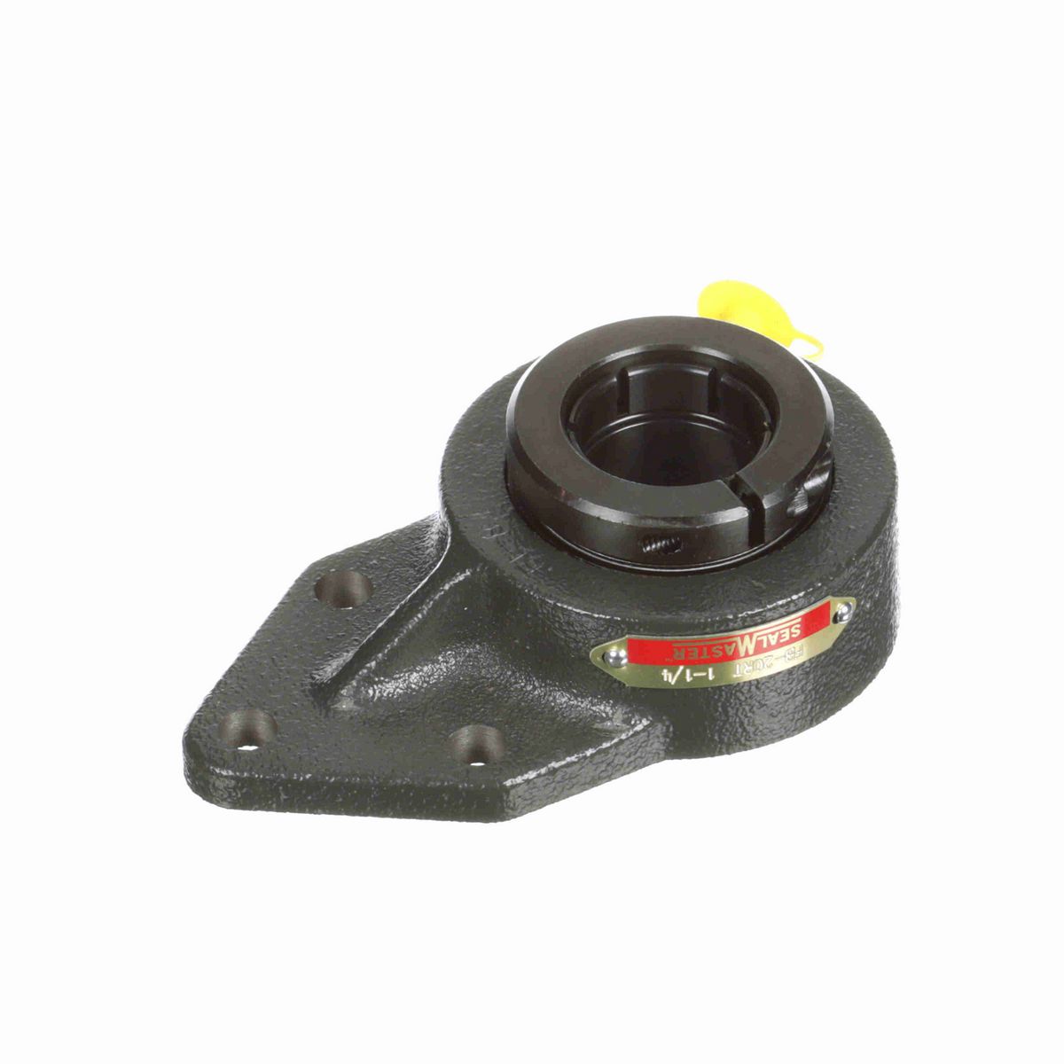 Sealmaster Mounted Cast Iron Three Bolt Flange Bracket Ball Bearing - 52100 Bearing Steel, Black Oxided - Concentric Lock - FB-20RT