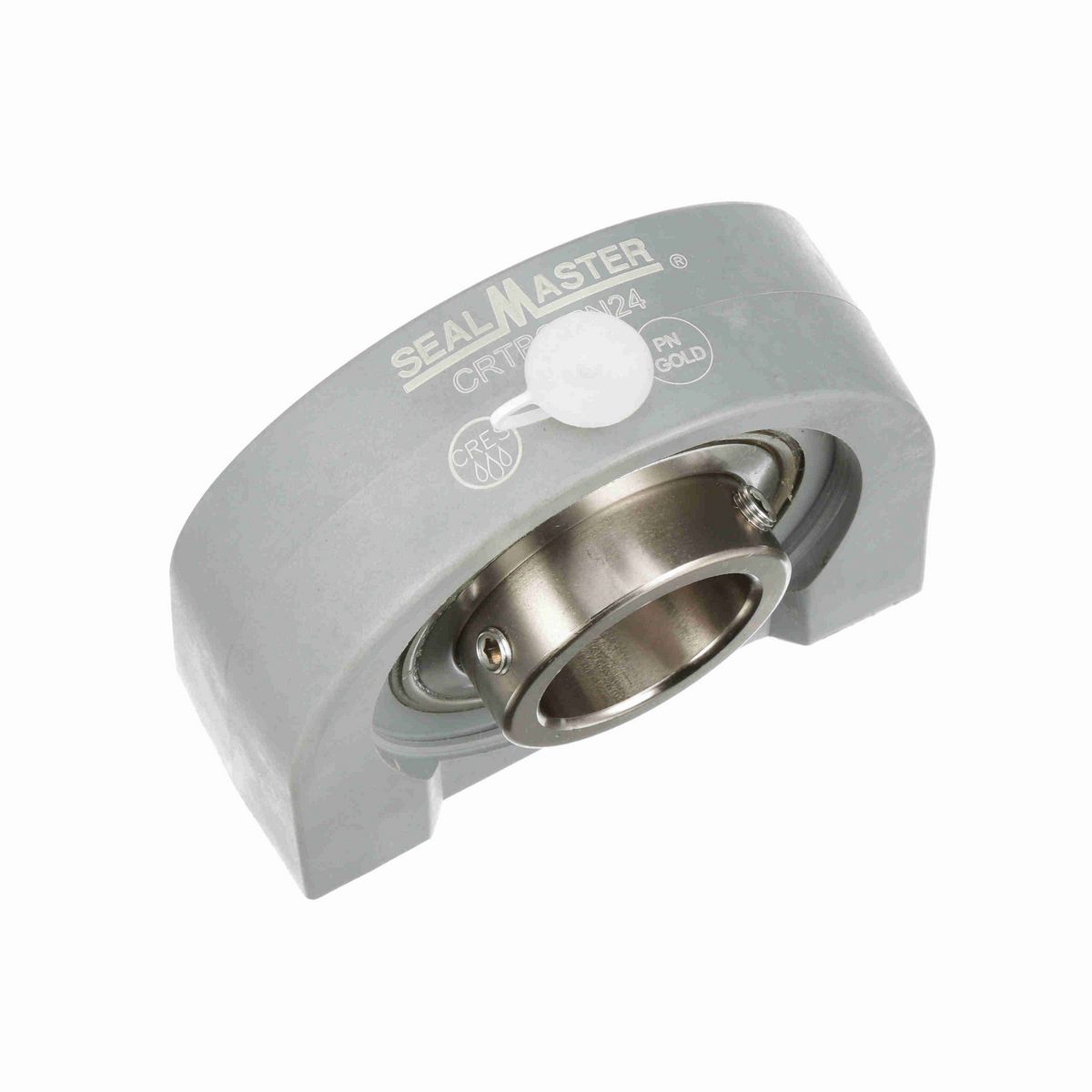 Sealmaster Mounted Composite Tapped Base Pillow Block Ball Bearing - 52100 Bearing Steel, Phosphorus Nickel Coated - Setscrew Lock - Corrosion Resistant - CRTBC-PN24