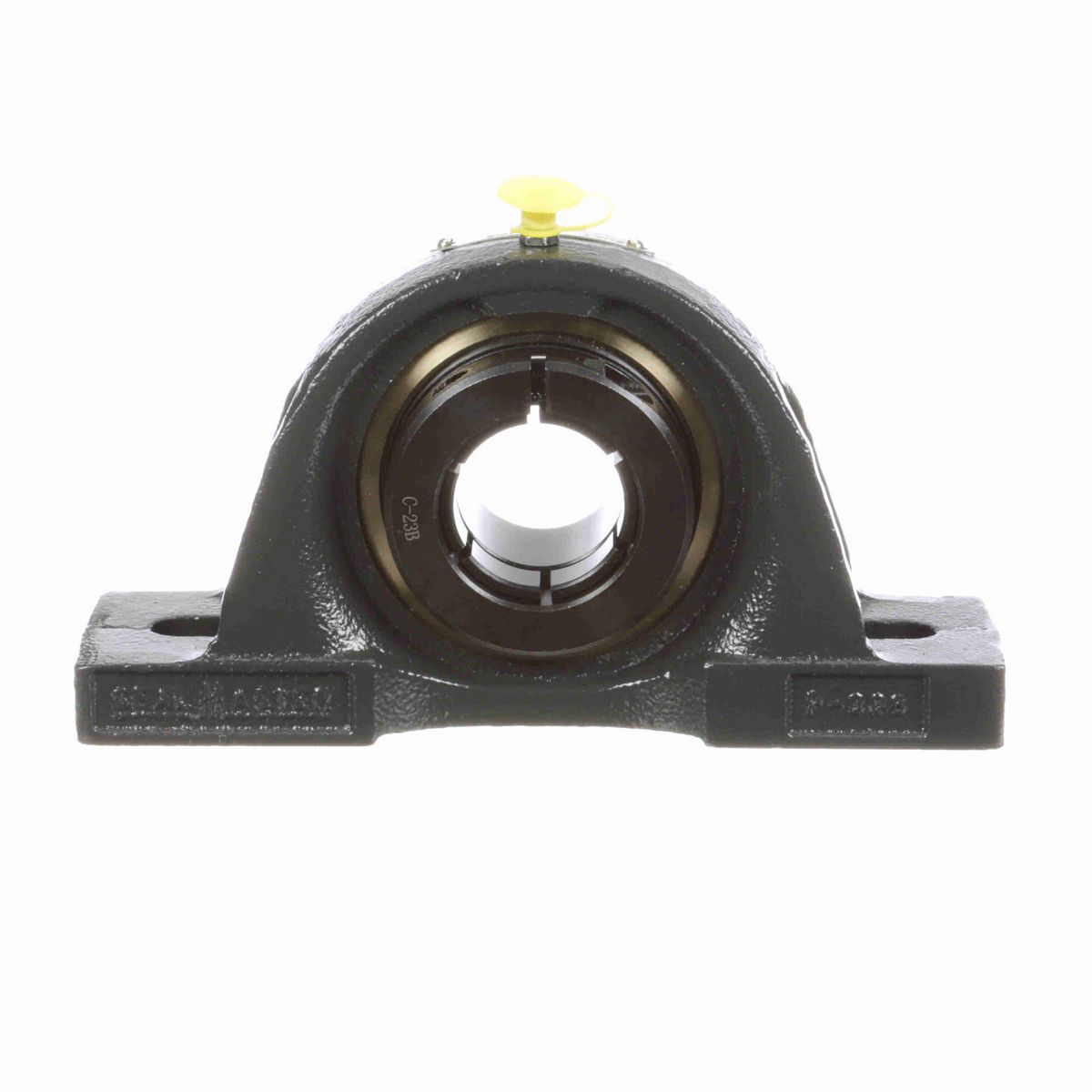Sealmaster Mounted Cast Iron Two Bolt Pillow Block Ball Bearing - 52100 Bearing Steel, Black Oxided - Concentric Lock - EMP-23T