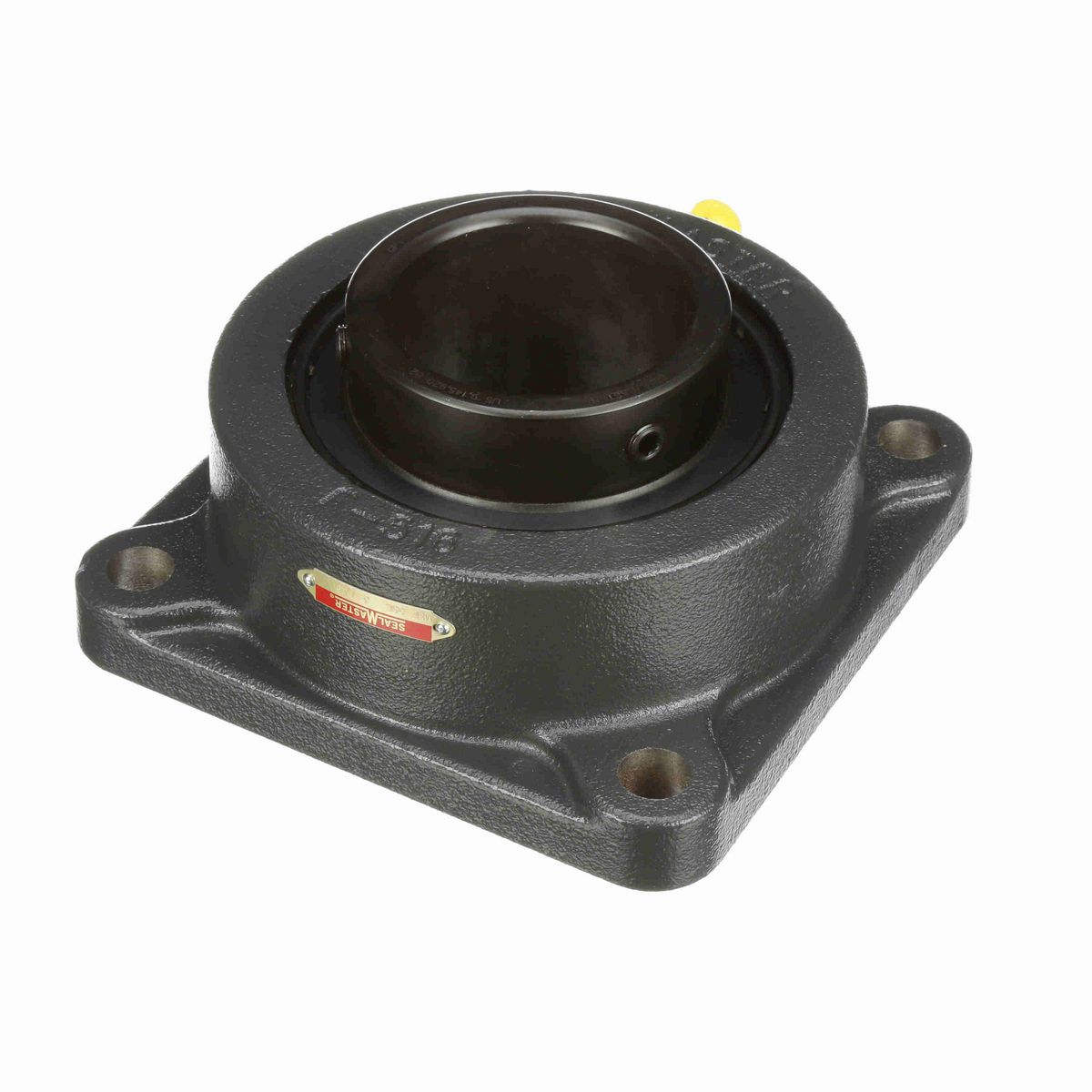 Sealmaster Mounted Cast Iron Four Bolt Flange Ball Bearing - 52100 Bearing Steel, Black Oxided - Setscrew Lock - MSF-55C