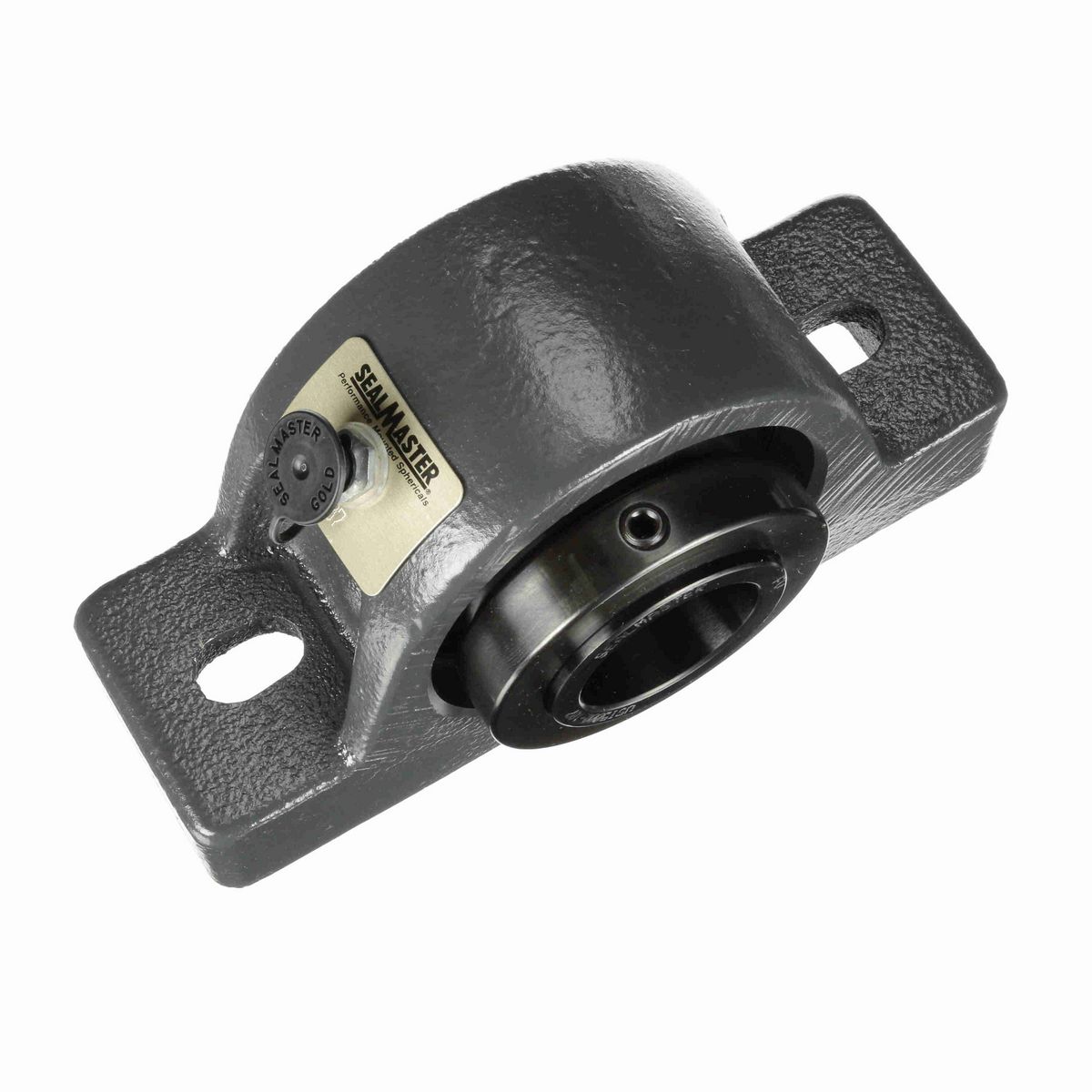 Sealmaster Mounted Cast Iron Two Bolt Pillow Block Spherical Roller - 52100 Bearing Steel, Black Oxided - Collar Mount Lock - USRB5000-107