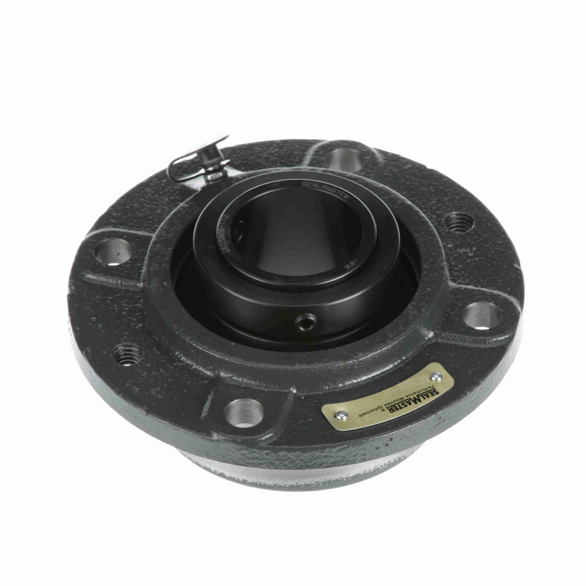 Sealmaster Mounted Cast Iron Piloted Flange Spherical Roller - 52100 Bearing Steel, Black Oxided - Collar Mount Lock - USFC5000E-112