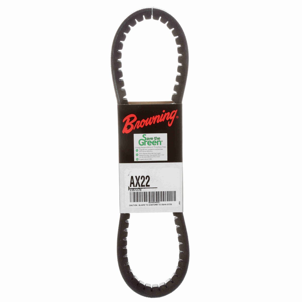 Browning EPDM Notched Belt 98% Efficient - AX22