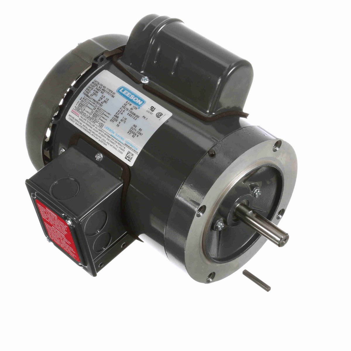 LEESON Agricultural Motor, 0.33 HP, 1 Ph, 60 Hz, 115/208-230 V, 1800 RPM, 56C Frame, TEFC - 117878.00