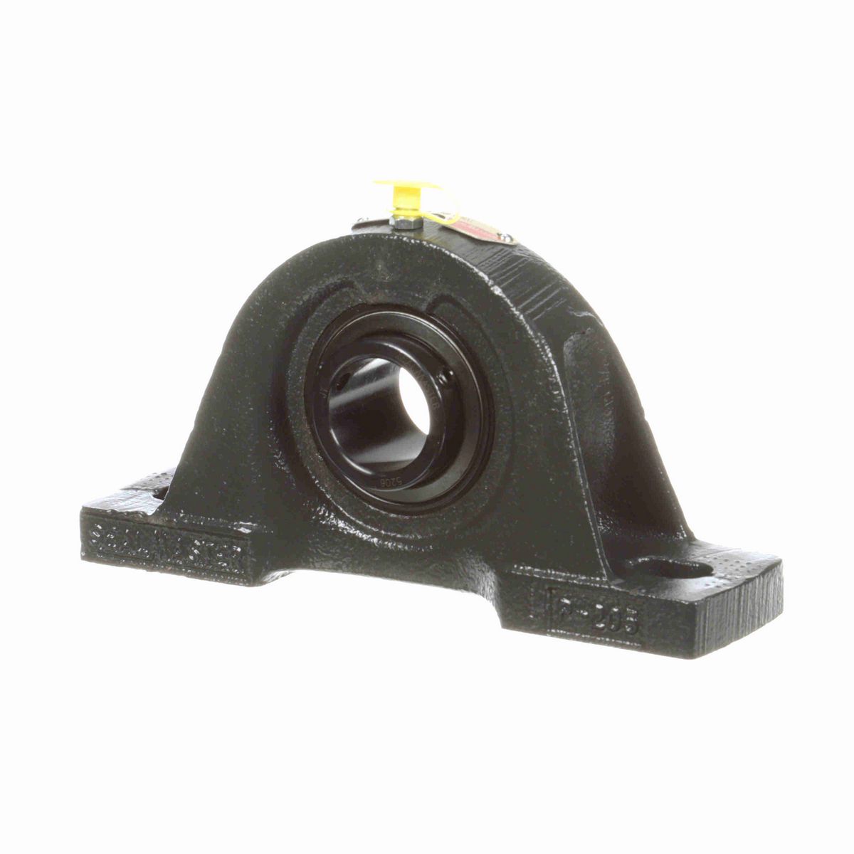 Sealmaster Mounted Cast Iron Two Bolt Pillow Block Ball Bearing - 52100 Bearing Steel, Black Oxided - Setscrew Lock - SP-206