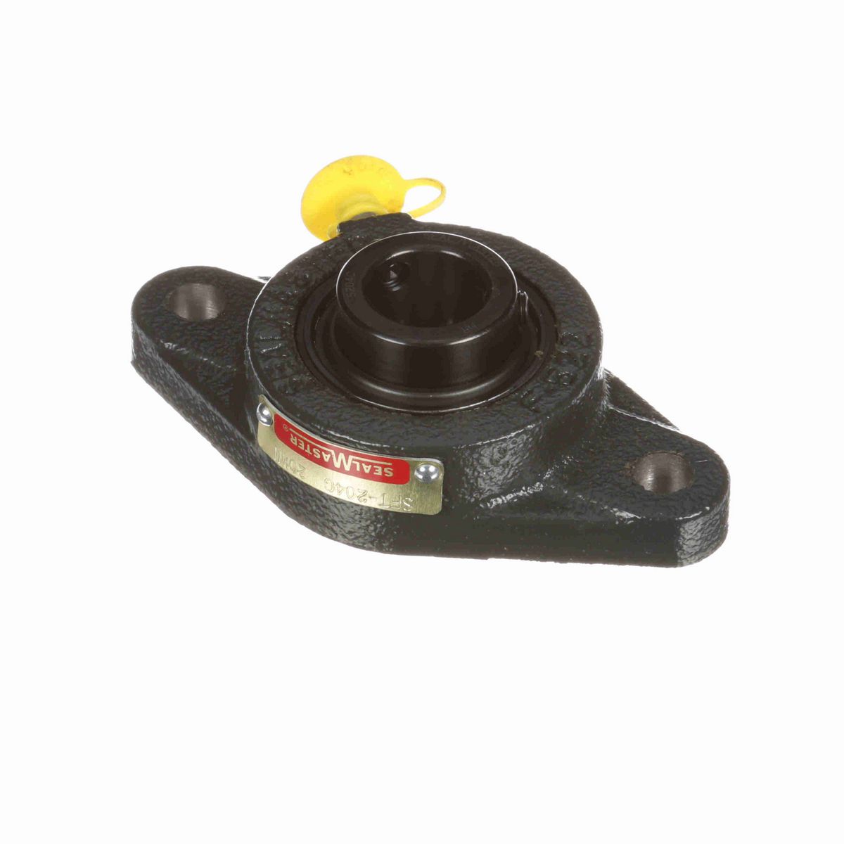 Sealmaster Mounted Cast Iron Two Bolt Flange Ball Bearing - 52100 Bearing Steel, Black Oxided - Setscrew Lock - SFT-204C
