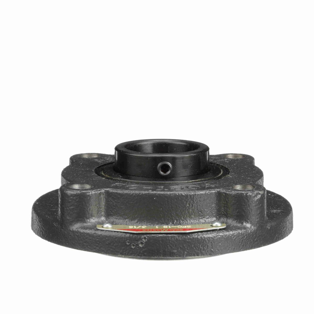 Sealmaster Mounted Cast Iron Flange Cartridge Ball Bearing - 52100 Bearing Steel, Black Oxided - Setscrew Lock - SFC-19