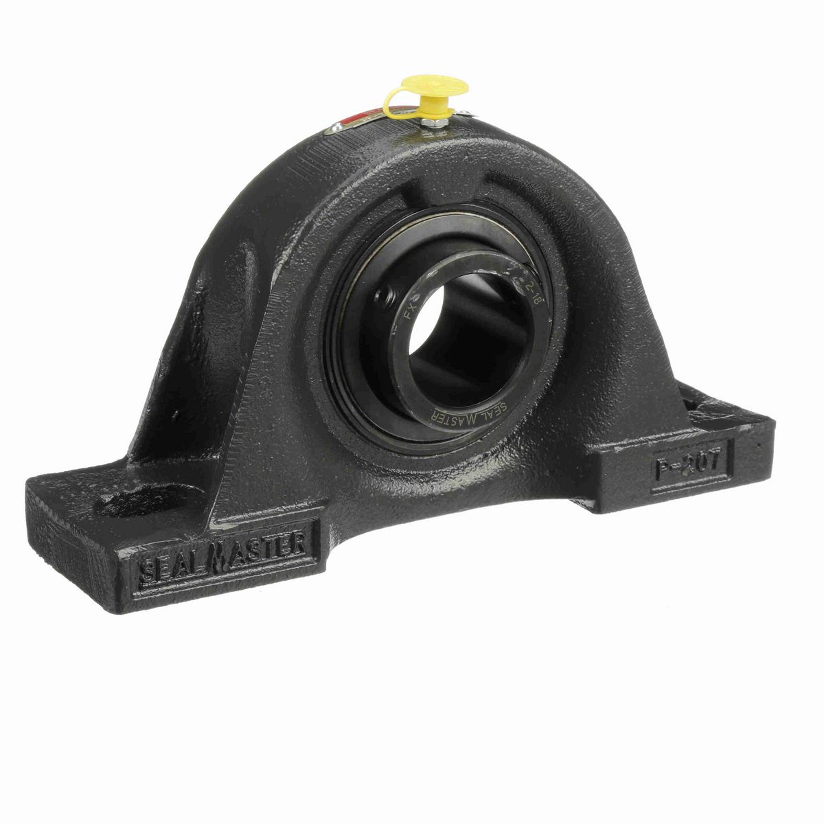 Sealmaster Mounted Cast Iron Two Bolt Pillow Block Ball Bearing - 52100 Bearing Steel, Black Oxided - Setscrew Lock - SP-24