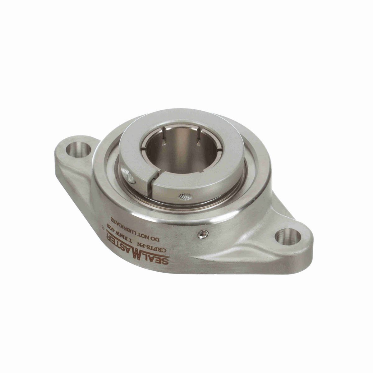 Sealmaster Mounted Stainless Steel Two Bolt Flange Ball Bearing - 52100 Bearing Steel, Phosphorus Nickel Coated - Concentric Lock - Corrosion Resistant - Reduced Maintenance - Lubed for Life - CRFTS-PN210T RMW