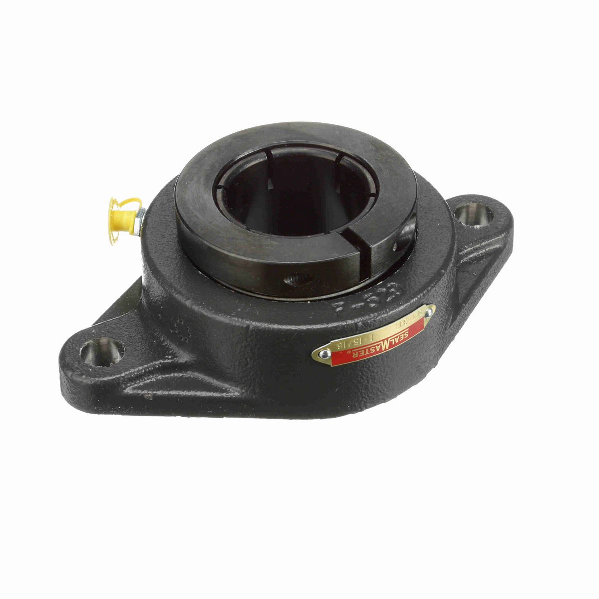 Sealmaster Mounted Cast Iron Two Bolt Flange Ball Bearing - 52100 Bearing Steel, Black Oxided - Concentric Lock - SFT-31T