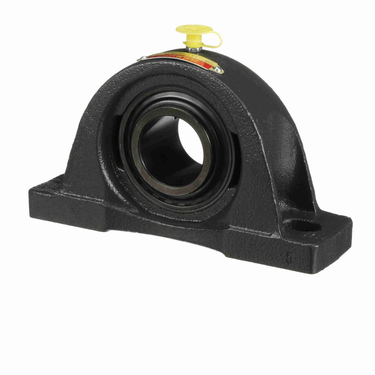 Sealmaster Mounted Cast Iron Two Bolt Pillow Block Ball Bearing - 52100 Bearing Steel, Black Oxided - Setscrew Lock - NP-23C