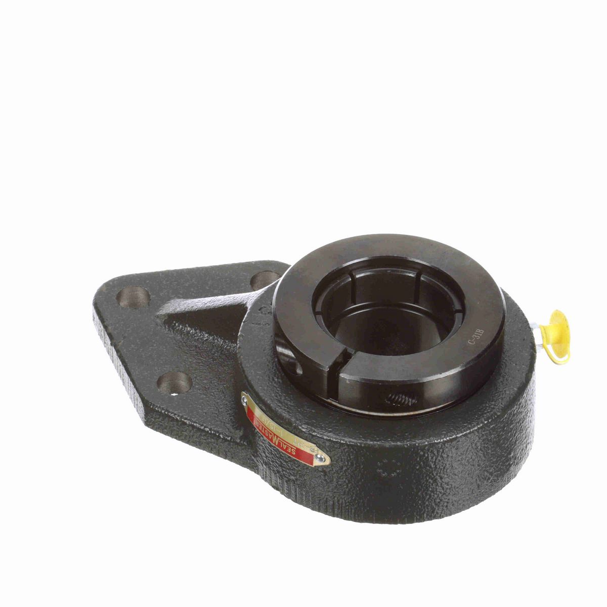 Sealmaster Mounted Cast Iron Three Bolt Flange Bracket Ball Bearing - 52100 Bearing Steel, Black Oxided - Concentric Lock - FB-31T