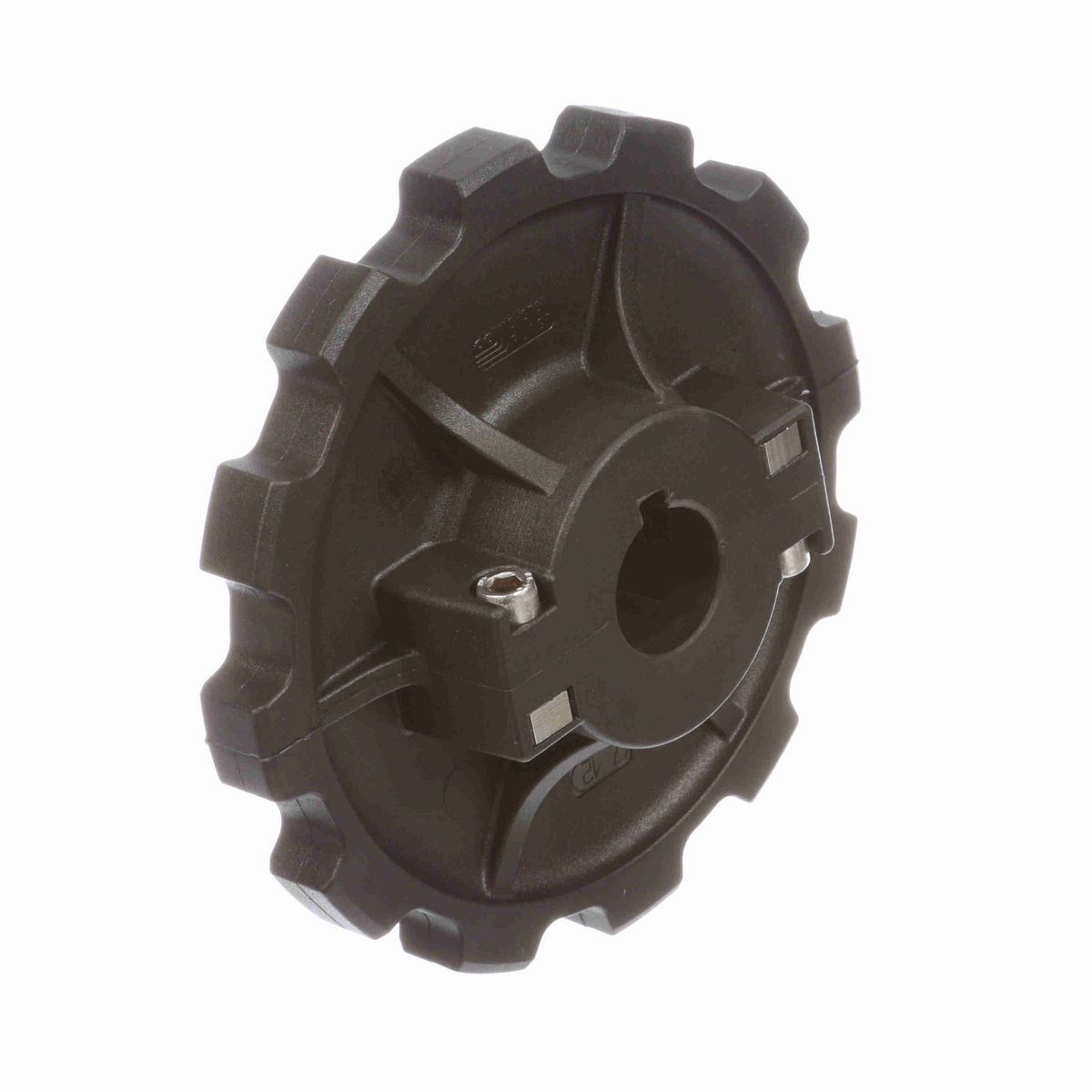 System Plast 880 Series Split Molded Sprocket with 12 Teeth, a 1in Round Shaft-Ready Bore and Setscrew - 880-12R1-DS-SS