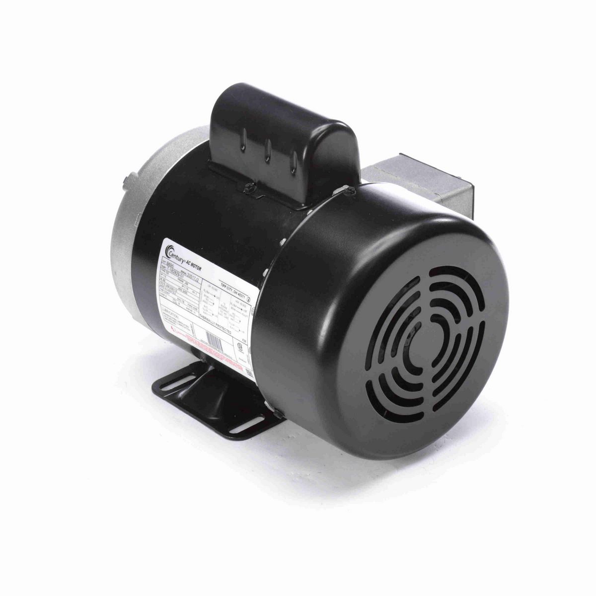 Century General Purpose Motor, 1.0 HP, 1 Ph, 60 Hz, 208-230/115 V, 3600 RPM, J56 Frame, TEFC - B695