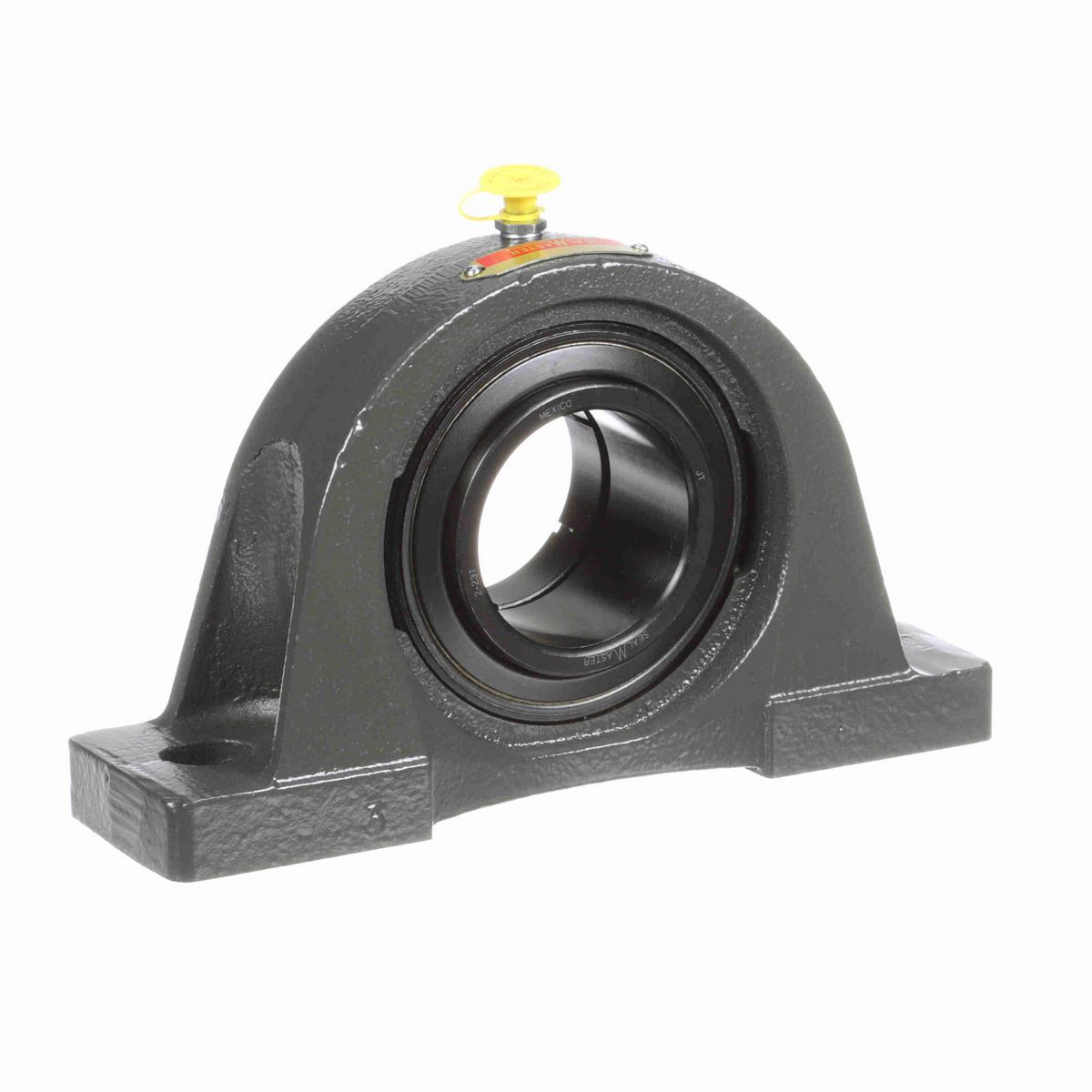 Sealmaster Mounted Cast Iron Two Bolt Pillow Block Ball Bearing - 52100 Bearing Steel, Black Oxided - Concentric Lock - NP-35T