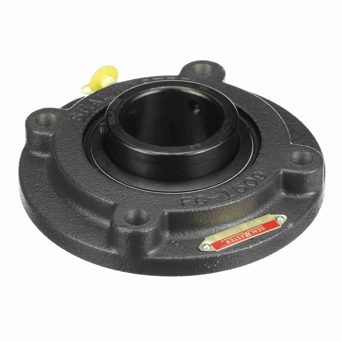 Sealmaster Mounted Cast Iron Flange Cartridge Ball Bearing - 52100 Bearing Steel, Black Oxided - Setscrew Lock - MFC-32