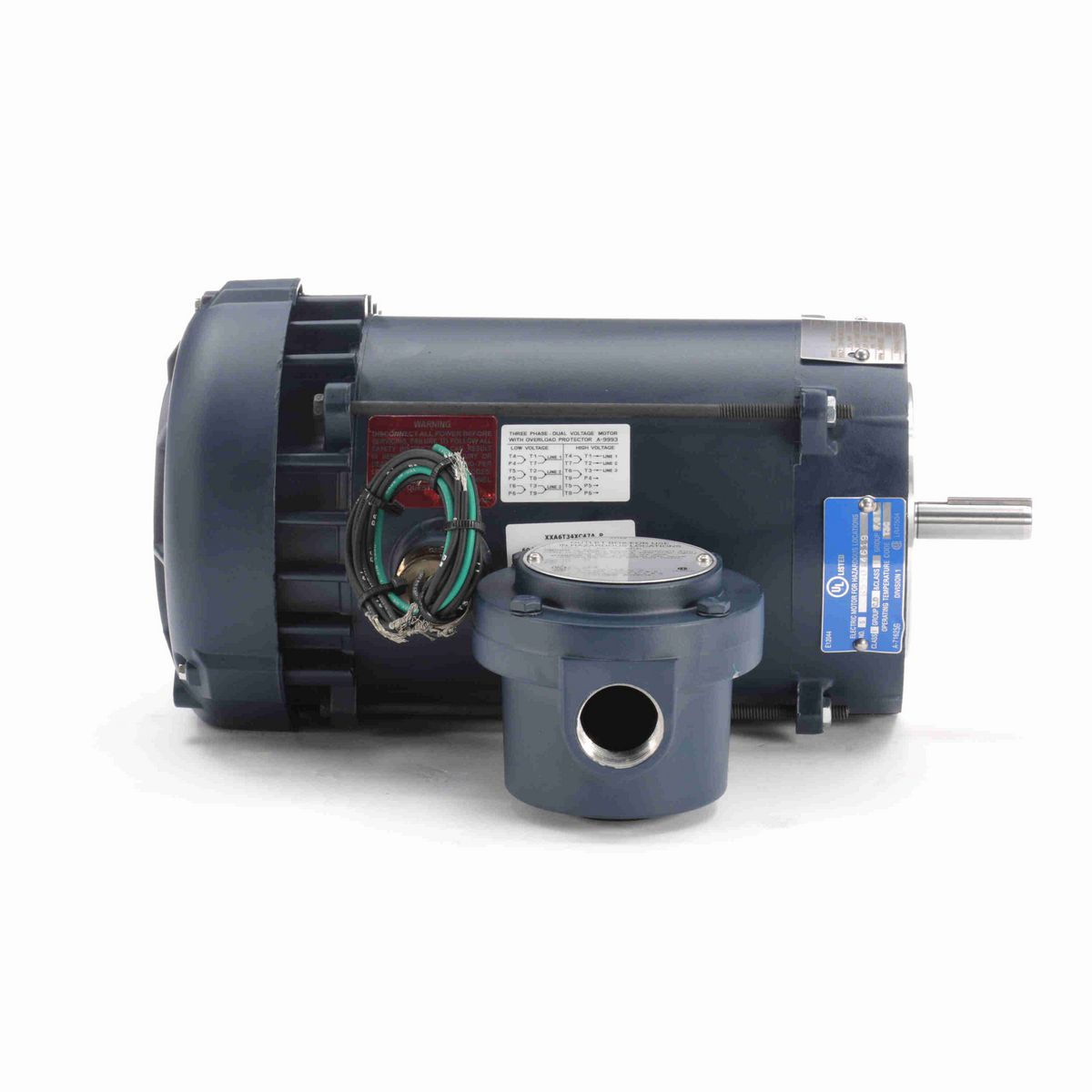 LEESON Explosion Proof Motor, 1 & 0.75 HP, 3 Ph, 60 & 50 Hz, 230/460 & 190/380 V, 3600 & 3000 RPM, 56C Frame, EPFC - 119422.00