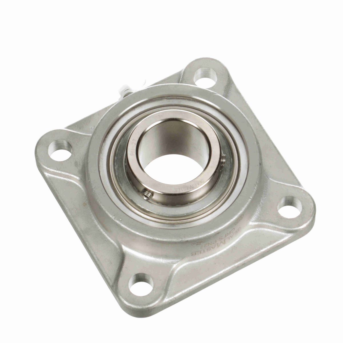 Sealmaster Mounted Stainless Steel Four Bolt Flange Ball Bearing - 52100 Bearing Steel, Phosphorus Nickel Coated - Setscrew Lock - Corrosion Resistant - CRFS-PN27