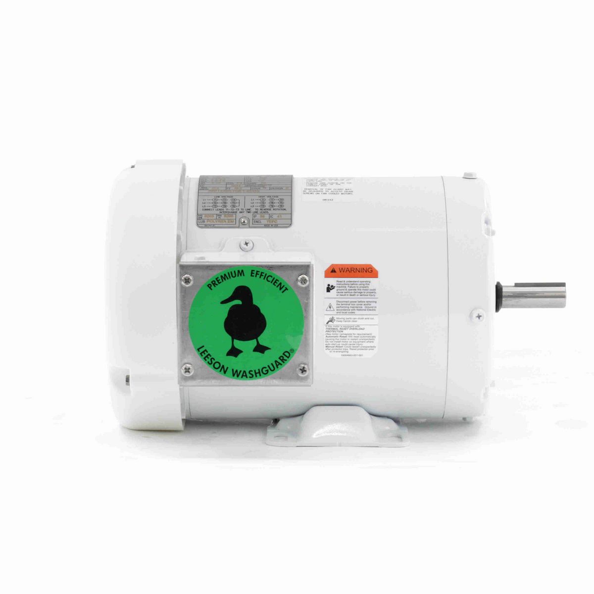 LEESON White Duck™ General Purpose Motor, 1 HP, 3 Ph, 60 Hz, 230/460 V, 1800 RPM, 56 Frame, TEFC - 119475.00