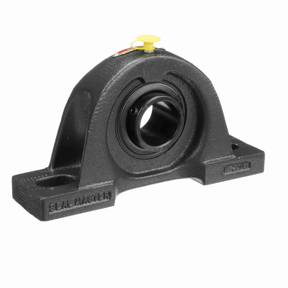 Sealmaster Mounted Cast Iron Two Bolt Pillow Block Ball Bearing - 52100 Bearing Steel, Black Oxided - Setscrew Lock - SP-23