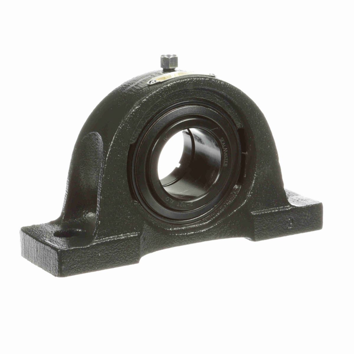 Sealmaster Mounted Cast Iron Two Bolt Pillow Block Ball Bearing - 52100 Bearing Steel, Black Oxided - Concentric Lock - Extra Low Drag - NP-28T XLO
