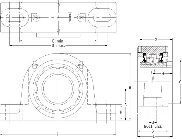Tapered Adapter Two-Bolt Pillow Block Timken TAPN24K403S