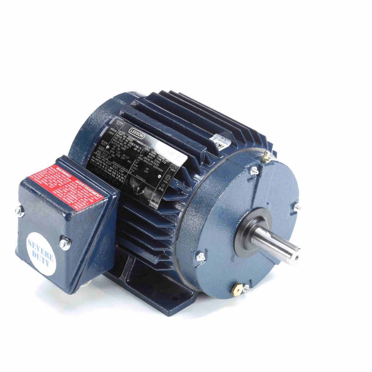 LEESON Severe Duty Motor, 1.50 HP, 3 Ph, 60 Hz, 460 V, 1800 RPM, 145T Frame, TENV - E652A