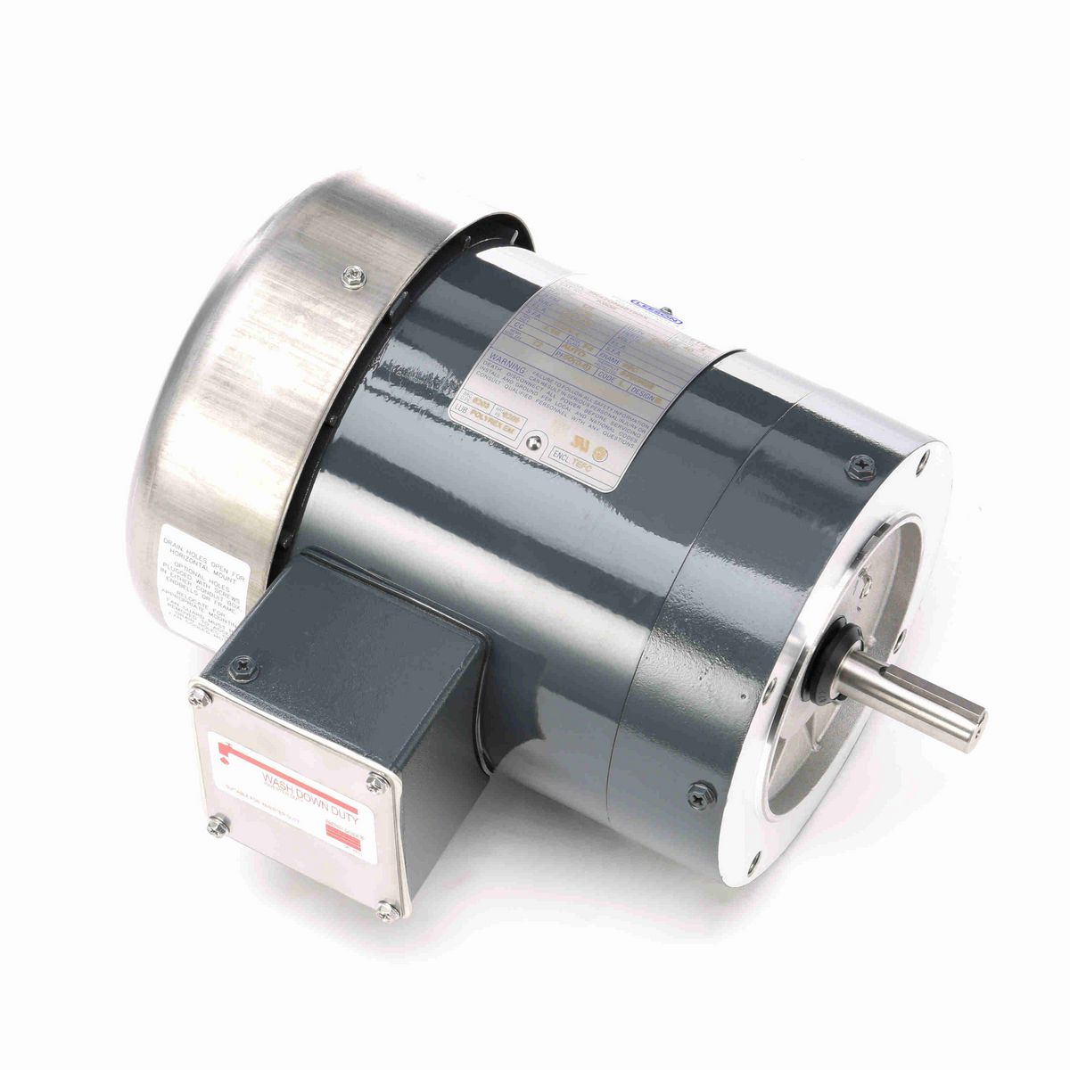LEESON General Purpose Motor, 0.50 HP, 3 Ph, 60 Hz, 230/460 V, 1800 RPM, 56C Frame, TEFC - K606