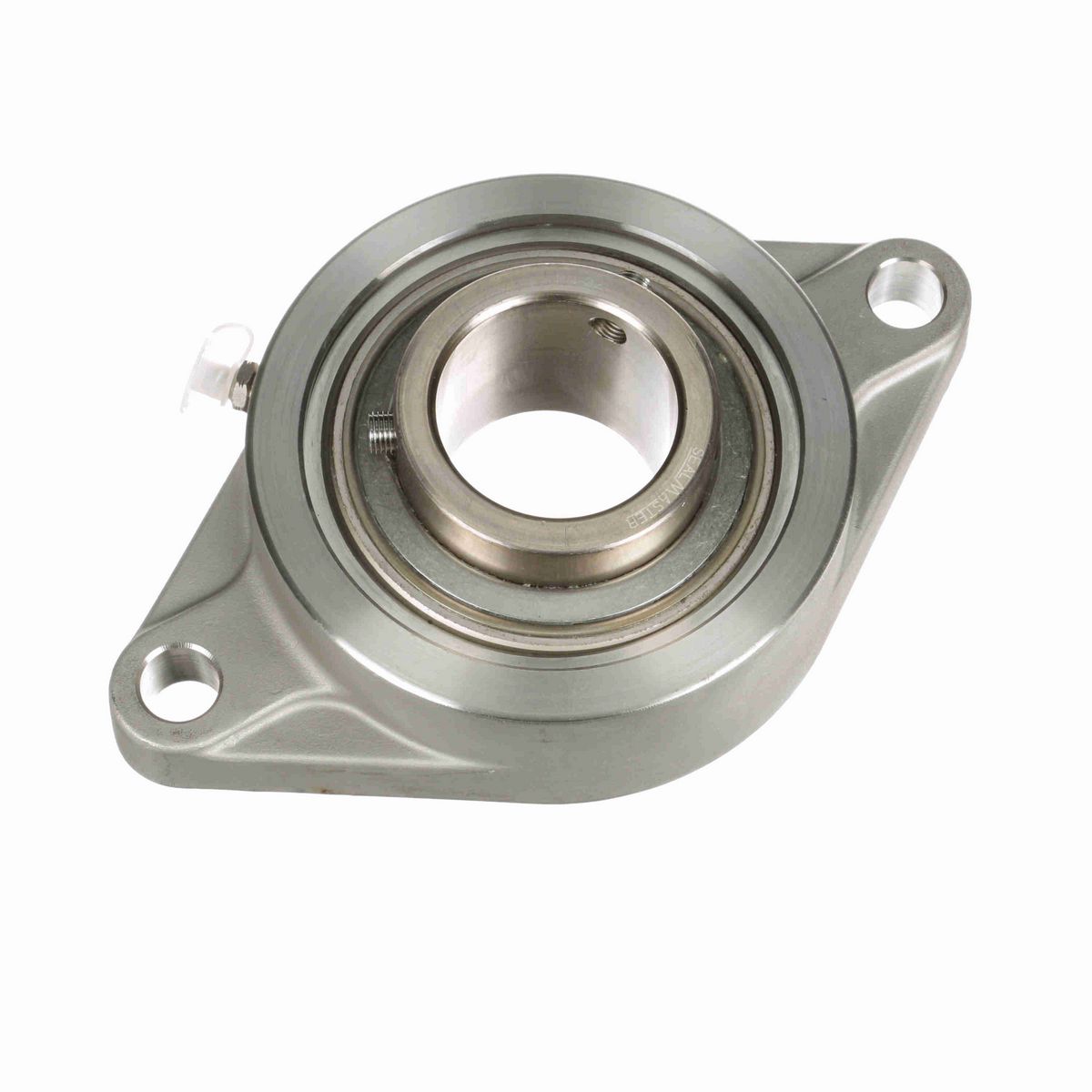 Sealmaster Mounted Stainless Steel Two Bolt Flange Ball Bearing - 52100 Bearing Steel, Phosphorus Nickel Coated - Setscrew Lock - Corrosion Resistant - CRFTS-PN32