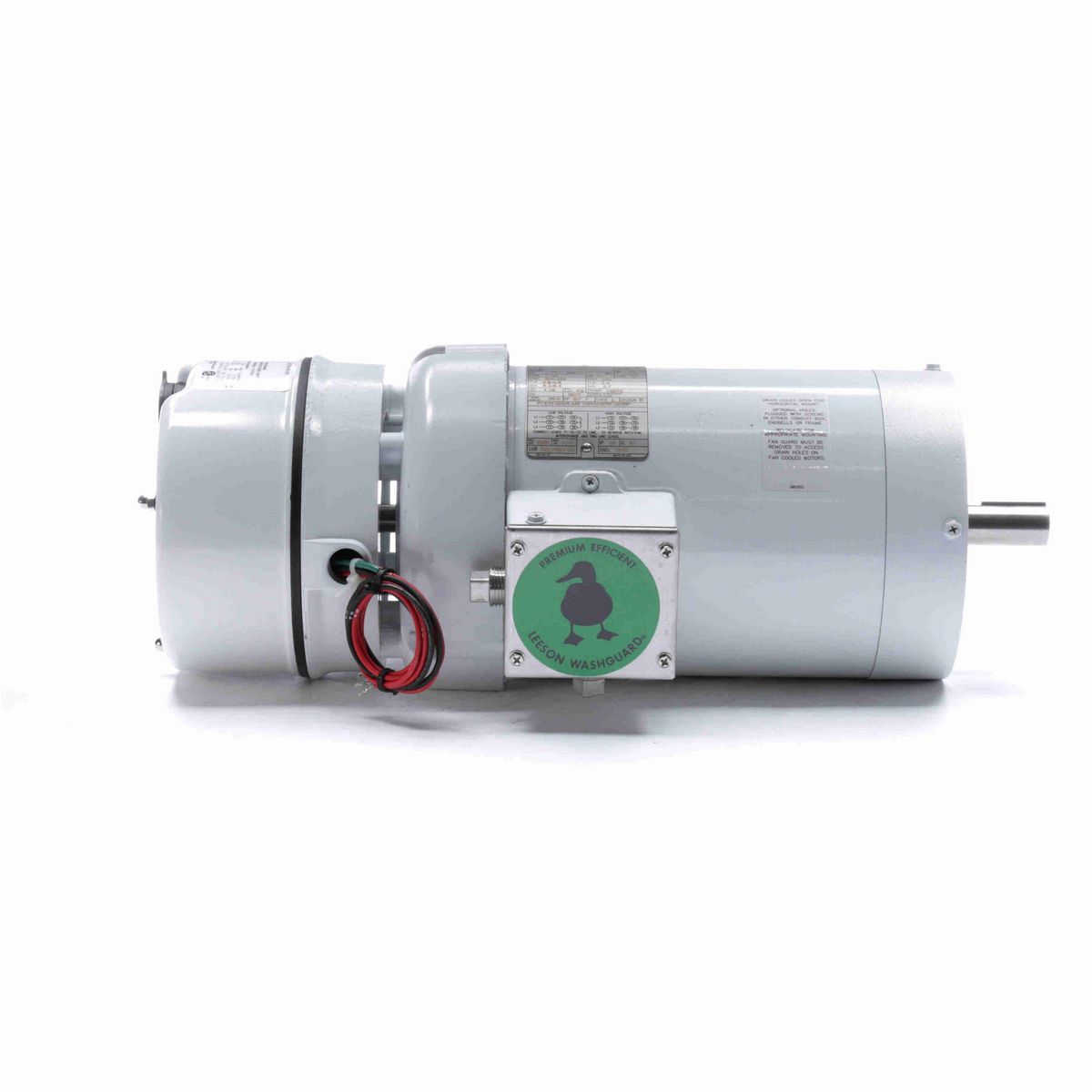 LEESON White Duck™ Brake Motor, 1.50 HP, 3 Ph, 60 Hz, 230/460 V, 1800 RPM, 145TC Frame, TEFC - 122194.00
