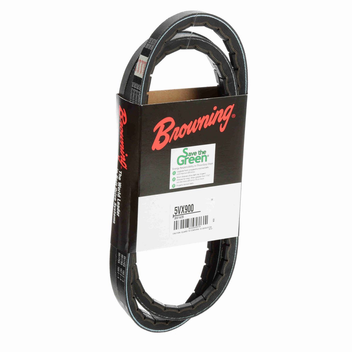 Browning EPDM Notched Belt 98% Efficient - 5VX900