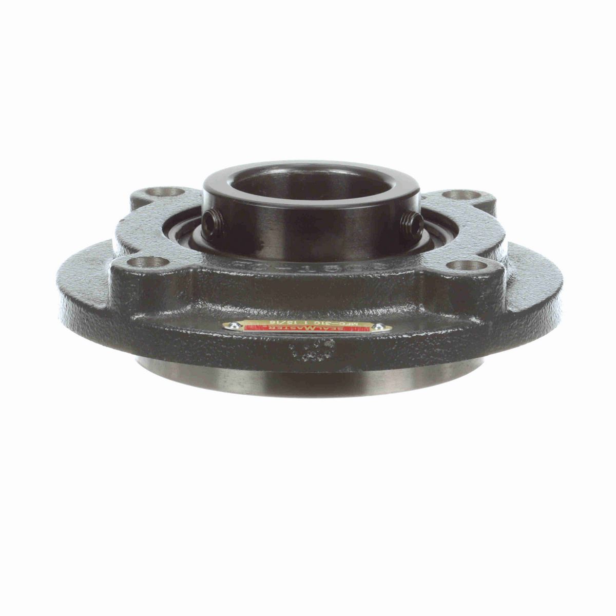Sealmaster Mounted Cast Iron Flange Cartridge Ball Bearing - 52100 Bearing Steel, Black Oxided - Setscrew Lock - MFC-31C