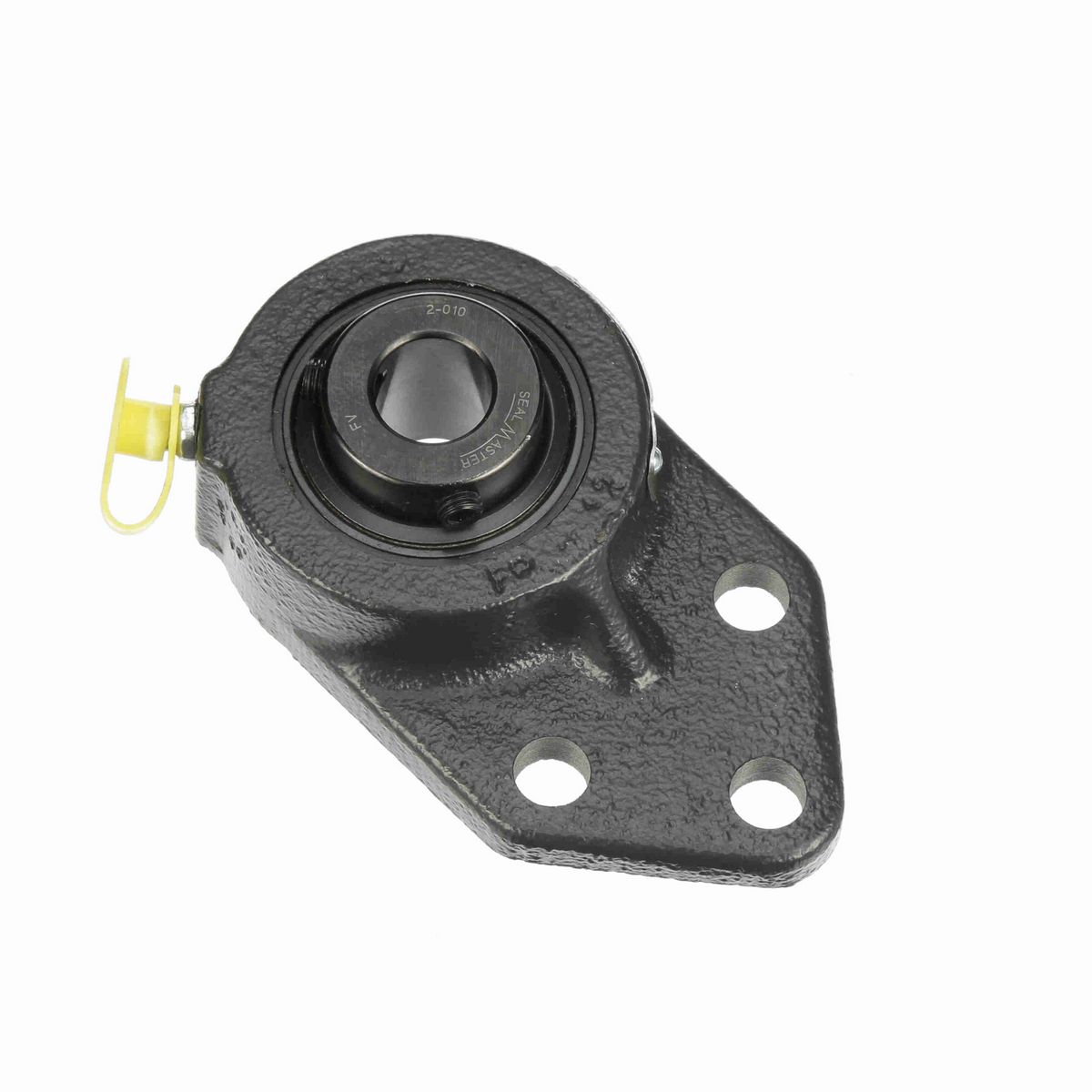 Sealmaster Mounted Cast Iron Three Bolt Flange Bracket Ball Bearing - 52100 Bearing Steel, Black Oxided - Setscrew Lock - FB-10