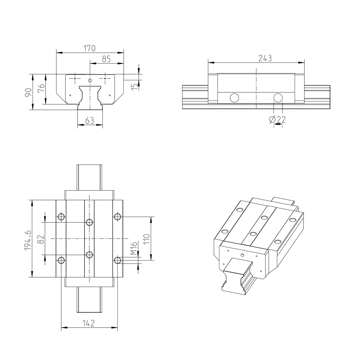 Шариковая каретка устойчивая к коррозии с покрытием Resist CR Bosch Rexroth KWC-065-FLS-C0-H-2 [R165369360]