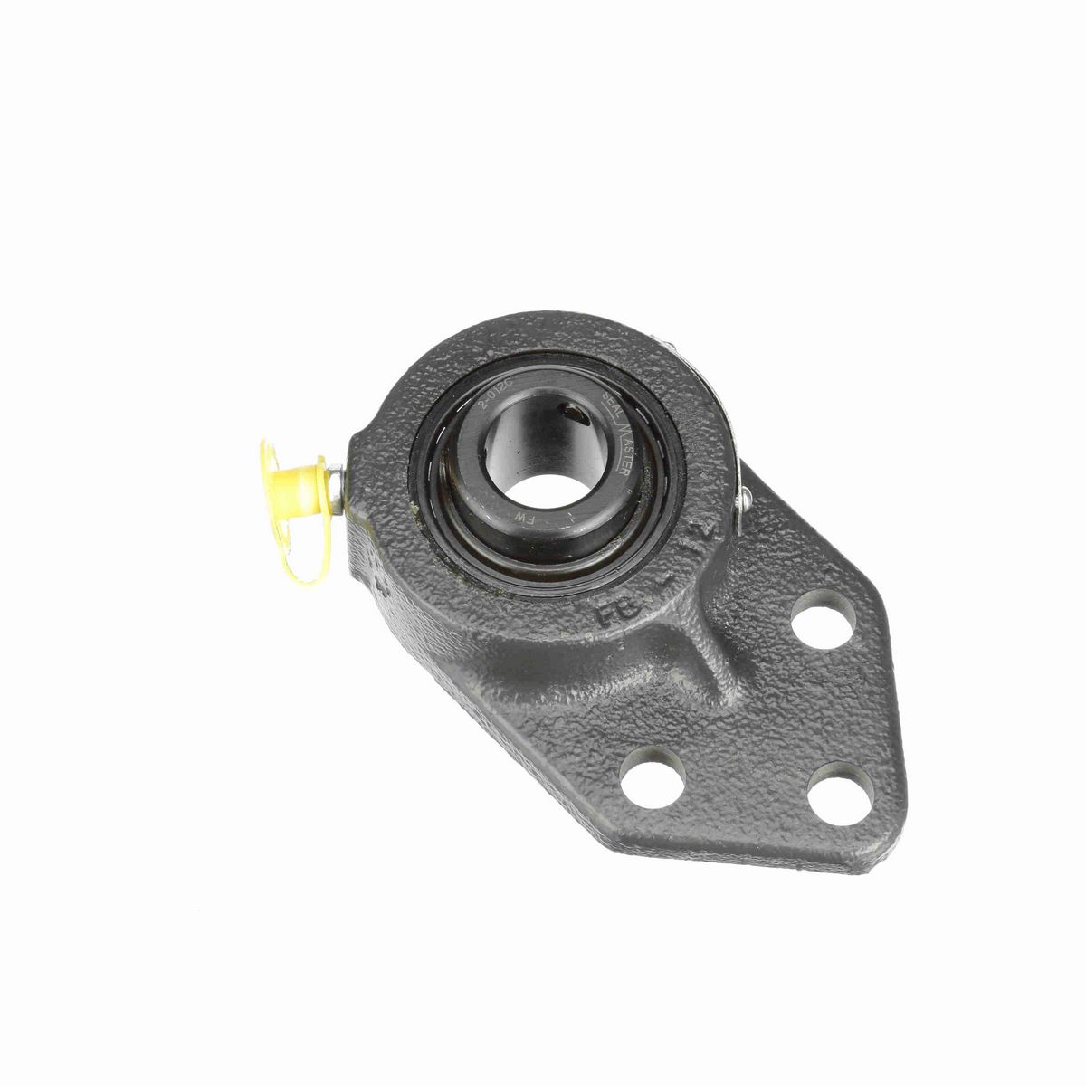 Sealmaster Mounted Cast Iron Three Bolt Flange Bracket Ball Bearing - 52100 Bearing Steel, Black Oxided - Setscrew Lock - FB-12C
