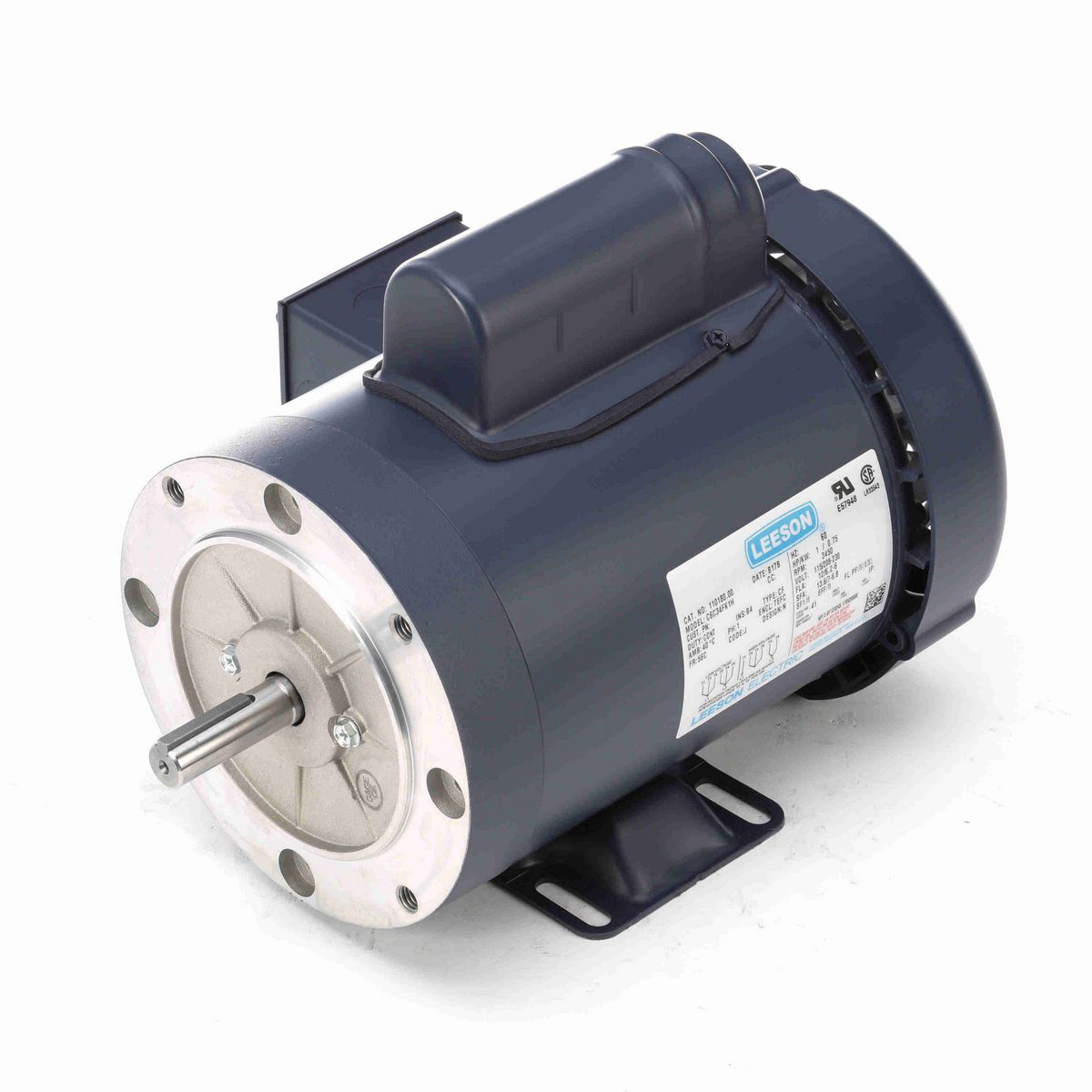 LEESON General Purpose Motor, 1 HP, 1 Ph, 60 Hz, 115/230 V, 3600 RPM, 56C Frame, TEFC - 110180.00