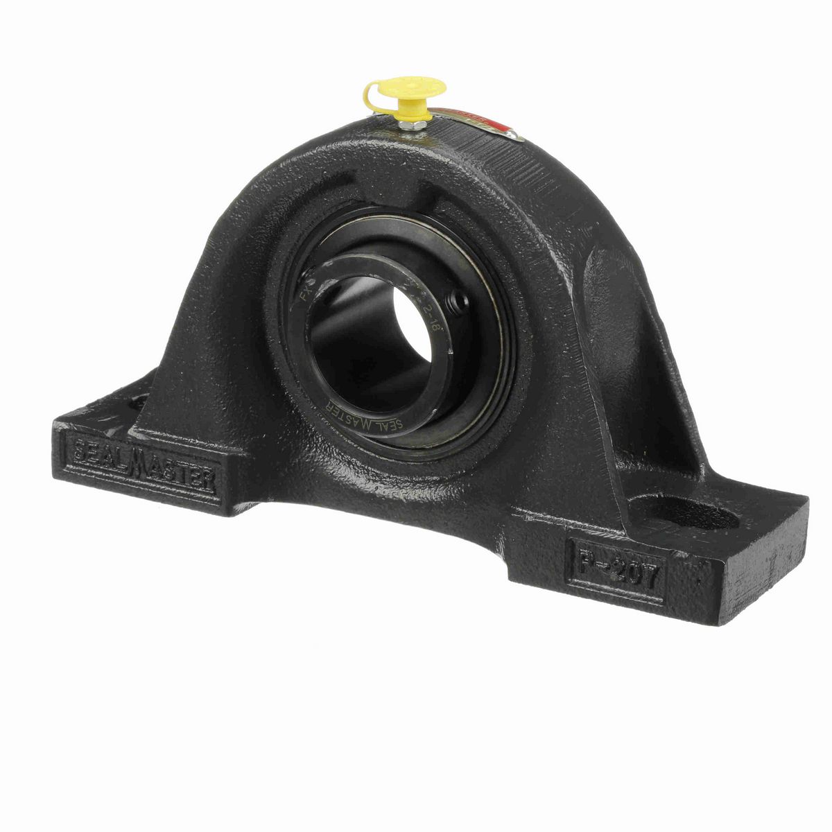 Sealmaster Mounted Cast Iron Two Bolt Pillow Block Ball Bearing - 52100 Bearing Steel, Black Oxided - Setscrew Lock - SP-24