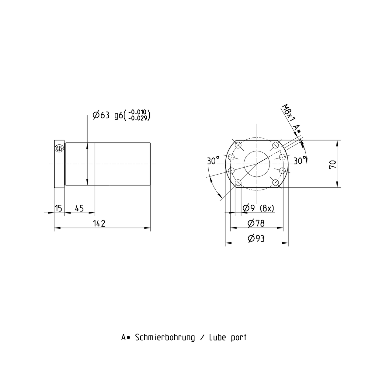 Одинарная гайка с фланцем Bosch Rexroth FEM-E-B 40X40RX6-3 [R150249063]